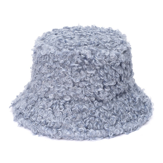 Bob Fourrure Mouton Gris Bleuté