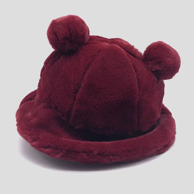 Bob Fourrure Uni avec Pompons