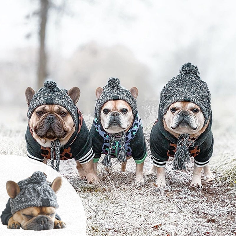 Bonnet De Noël Pour Chien Avec Pompon - Motif Tresse, Laine Douce - Tailles S à XXL - Accessoire Festif Pour Animaux - 8